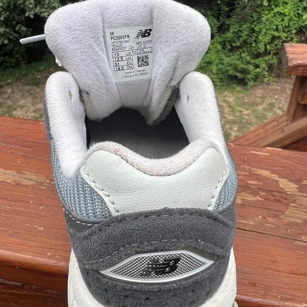 New Balance Youth 13 Grey Blue Unisex Running Jog Play School Sneakers